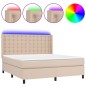 vidaXL Boxspringbett mit Matratze & LED Cappuccino-Braun 180x200cm vidaXL Boxspringbett mit Matratze & LED Cappuccino-Braun 180x200cm