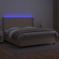 vidaXL Boxspringbett mit Matratze & LED Cappuccino-Braun 180x200cm vidaXL Boxspringbett mit Matratze & LED Cappuccino-Braun 180x200cm