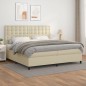 vidaXL Boxspringbett mit Matratze Creme 200x200 cm Kunstleder vidaXL Boxspringbett mit Matratze Creme 200x200 cm Kunstleder