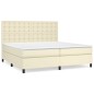 vidaXL Boxspringbett mit Matratze Creme 200x200 cm Kunstleder vidaXL Boxspringbett mit Matratze Creme 200x200 cm Kunstleder