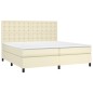 vidaXL Boxspringbett mit Matratze Creme 200x200 cm Kunstleder vidaXL Boxspringbett mit Matratze Creme 200x200 cm Kunstleder