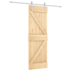 vidaXL Schiebetür mit Beschlag 70x210 cm Massivholz Kiefer