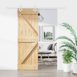 vidaXL Schiebetür mit Beschlag 70x210 cm Massivholz Kiefer