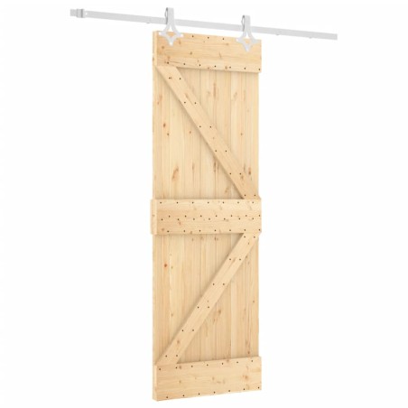 vidaXL Schiebetür mit Beschlag 70x210 cm Massivholz Kiefer