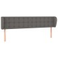 vidaXL Kopfteil mit Ohren Grau 163x23x78/88 cm Kunstleder