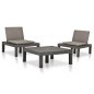vidaXL 3-tlg. Garten-Lounge-Set Kunststoff Anthrazit vidaXL 3-tlg. Garten-Lounge-Set Kunststoff Anthrazit