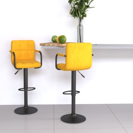 vidaXL Barhocker 2 Stk. Senfgelb Samt 