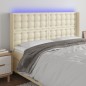 vidaXL LED Kopfteil Creme 203x16x118/128 cm Kunstleder vidaXL LED Kopfteil Creme 203x16x118/128 cm Kunstleder
