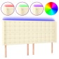 vidaXL LED Kopfteil Creme 203x16x118/128 cm Kunstleder vidaXL LED Kopfteil Creme 203x16x118/128 cm Kunstleder
