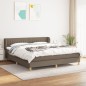vidaXL Boxspringbett mit Matratze Taupe 160x200 cm Stoff vidaXL Boxspringbett mit Matratze Taupe 160x200 cm Stoff
