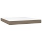 vidaXL Boxspringbett mit Matratze Taupe 160x200 cm Stoff vidaXL Boxspringbett mit Matratze Taupe 160x200 cm Stoff
