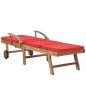 vidaXL Sonnenliegen mit Auflagen 2 Stk. Massivholz Teak Rot vidaXL Sonnenliegen mit Auflagen 2 Stk. Massivholz Teak Rot