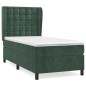 vidaXL Boxspringbett mit Matratze Dunkelgrün 100x200 cm Samt vidaXL Boxspringbett mit Matratze Dunkelgrün 100x200 cm Samt