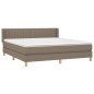 vidaXL Boxspringbett mit Matratze Taupe 160x200 cm Stoff vidaXL Boxspringbett mit Matratze Taupe 160x200 cm Stoff