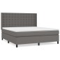 vidaXL Boxspringbett mit Matratze Grau 160x200 cm Kunstleder vidaXL Boxspringbett mit Matratze Grau 160x200 cm Kunstleder