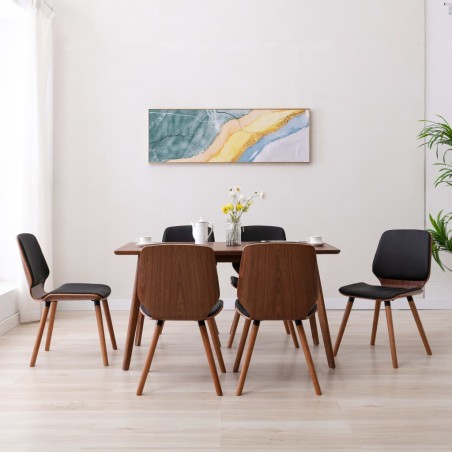 vidaXL Esszimmerstühle 6 Stk. Schwarz Kunstleder