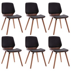 vidaXL Esszimmerstühle 6 Stk. Schwarz Kunstleder