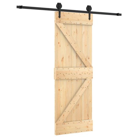 vidaXL Schiebetür mit Beschlag 70x210 cm Massivholz Kiefer