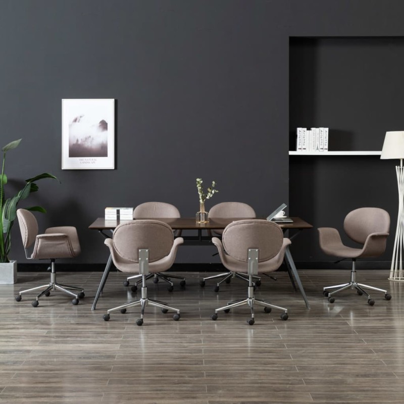 Drehbare Esszimmerstühle 6 Stk. Taupe Stoff Drehbare Esszimmerstühle 6 Stk. Taupe Stoff