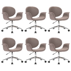 Drehbare Esszimmerstühle 6 Stk. Taupe Stoff