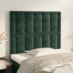 vidaXL Kopfteile 2 Stk. Dunkelgrün 100x5x78/88 cm Samt