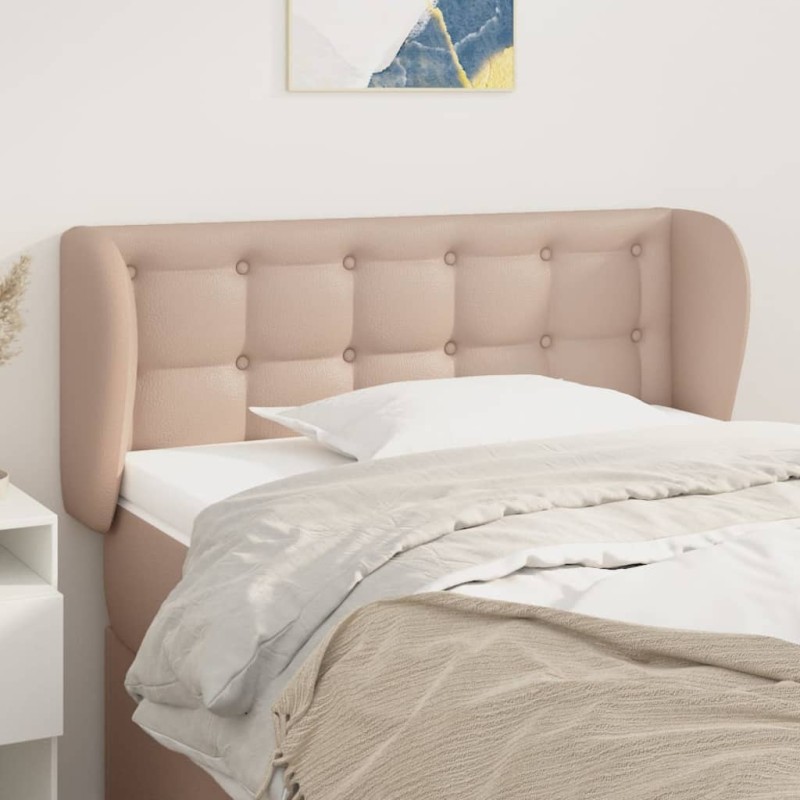 vidaXL Kopfteil mit Ohren Cappuccino-Braun 83x23x78/88 cm Kunstleder