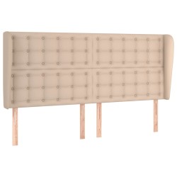 vidaXL Kopfteil mit Ohren Cappuccino-Braun 183x23x118/128cm Kunstleder