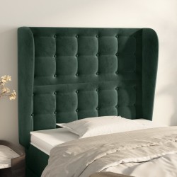 vidaXL Kopfteil mit Ohren Dunkelgrün 103x23x118/128 cm Samt