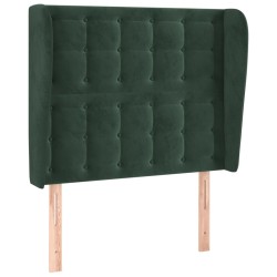 vidaXL Kopfteil mit Ohren Dunkelgrün 103x23x118/128 cm Samt