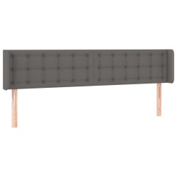 vidaXL Kopfteil mit Ohren Grau 163x16x78/88 cm Kunstleder