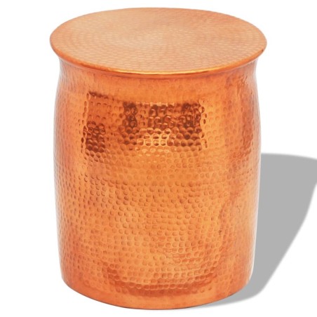 vidaXL Hocker/Beistelltisch aus gehämmertem Aluminium Kupferfarben 
