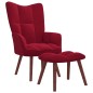 vidaXL Relaxsessel mit Hocker Weinrot Samt vidaXL Relaxsessel mit Hocker Weinrot Samt