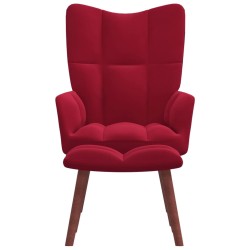 vidaXL Relaxsessel mit Hocker Weinrot Samt