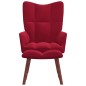 vidaXL Relaxsessel mit Hocker Weinrot Samt vidaXL Relaxsessel mit Hocker Weinrot Samt