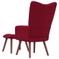 vidaXL Relaxsessel mit Hocker Weinrot Samt vidaXL Relaxsessel mit Hocker Weinrot Samt