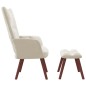 vidaXL Relaxsessel mit Hocker Cremeweiß Samt vidaXL Relaxsessel mit Hocker Cremeweiß Samt