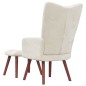 vidaXL Relaxsessel mit Hocker Cremeweiß Samt vidaXL Relaxsessel mit Hocker Cremeweiß Samt