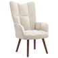 vidaXL Relaxsessel mit Hocker Cremeweiß Samt vidaXL Relaxsessel mit Hocker Cremeweiß Samt