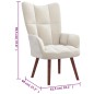 vidaXL Relaxsessel mit Hocker Cremeweiß Samt vidaXL Relaxsessel mit Hocker Cremeweiß Samt