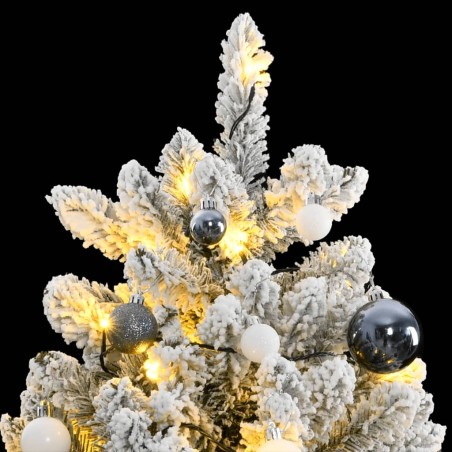 vidaXL Künstlicher Weihnachtsbaum Klappbar 300 LEDs & Kugeln 240 cm