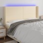 vidaXL LED Kopfteil Creme 163x16x118/128 cm Stoff vidaXL LED Kopfteil Creme 163x16x118/128 cm Stoff