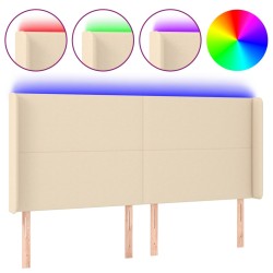 vidaXL LED Kopfteil Creme 163x16x118/128 cm Stoff