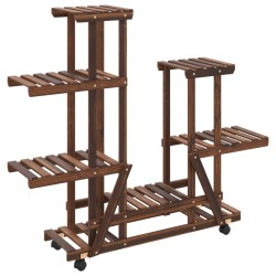 vidaXL Blumenständer mit Rollen 95x25x101 cm Massivholz Tanne