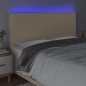 vidaXL LED Kopfteil Creme 160x5x118/128 cm Stoff vidaXL LED Kopfteil Creme 160x5x118/128 cm Stoff