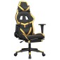 vidaXL Gaming-Stuhl mit Fußstütze Schwarz und Golden Kunstleder vidaXL Gaming-Stuhl mit Fußstütze Schwarz und Golden Kunstleder
