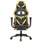vidaXL Gaming-Stuhl mit Fußstütze Schwarz und Golden Kunstleder vidaXL Gaming-Stuhl mit Fußstütze Schwarz und Golden Kunstleder