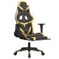 vidaXL Gaming-Stuhl mit Fußstütze Schwarz und Golden Kunstleder vidaXL Gaming-Stuhl mit Fußstütze Schwarz und Golden Kunstleder
