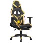 vidaXL Gaming-Stuhl mit Fußstütze Schwarz und Golden Kunstleder vidaXL Gaming-Stuhl mit Fußstütze Schwarz und Golden Kunstleder