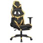 vidaXL Gaming-Stuhl mit Massage & Fußstütze Schwarz Golden Kunstleder vidaXL Gaming-Stuhl mit Massage & Fußstütze Schwarz Golden Kunstleder