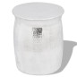 vidaXL Hocker/Beistelltisch aus gehämmertem Aluminium Silbern vidaXL Hocker/Beistelltisch aus gehämmertem Aluminium Silbern